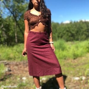 Dark academia wool skirt